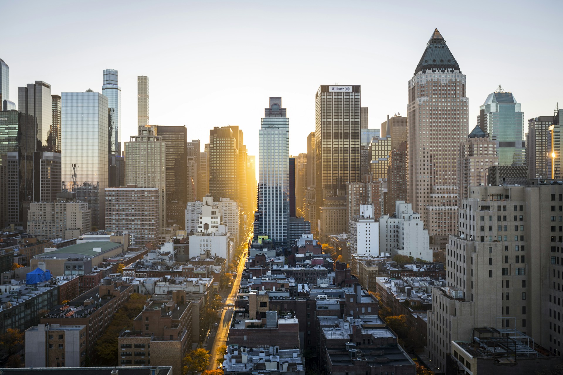 New York city skyline at dusk